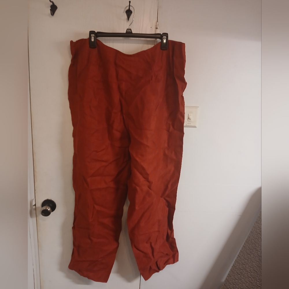 Ellen Tracy Rust Red Wide-Leg Pants